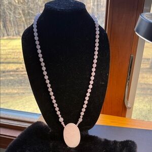 Lee Sands Pink Quartz Beaded Necklace